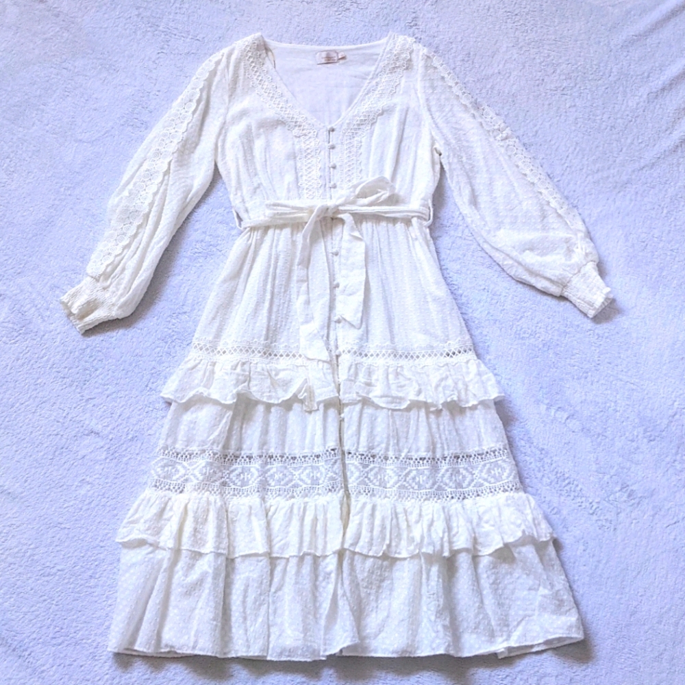 Lace and Swiss Dot Summer Dress